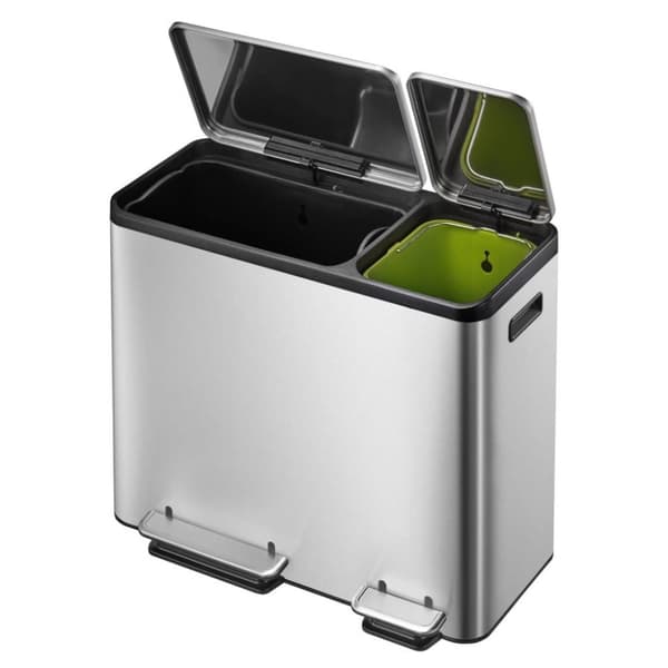 EKO Pedalbøtte EcoCasa 30+50 L matt sølv