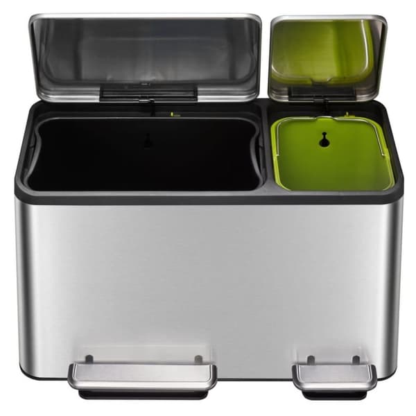 EKO Pedalbøtte EcoCasa 30+50 L matt sølv