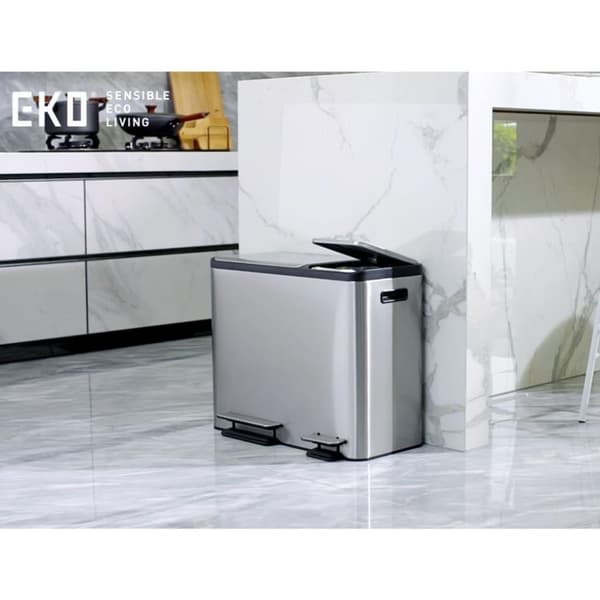 EKO Pedalbøtte EcoCasa 30+50 L matt sølv
