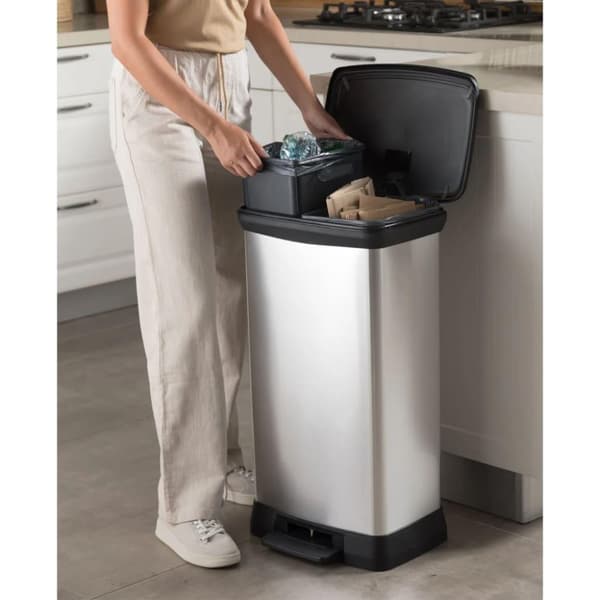 Curver Pedalhink dubbel Deco 23L+23L silver