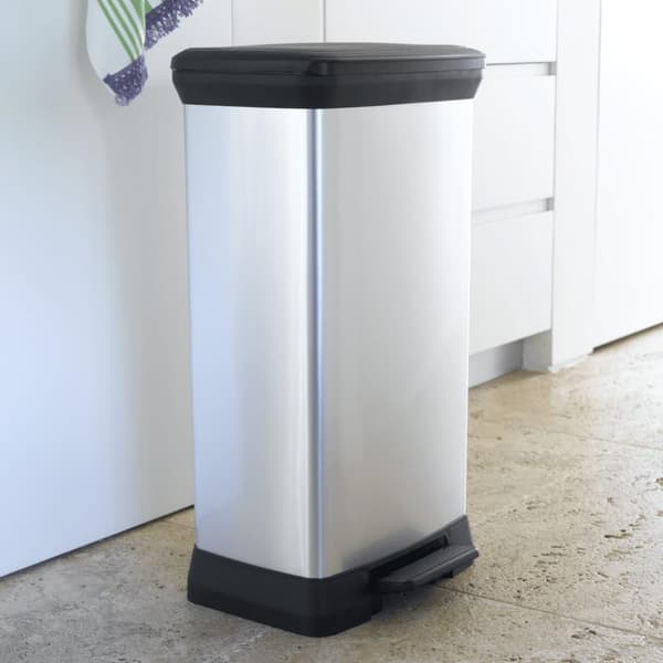 Curver dobbelt pedalspand Deco 23 l +23 l sølvfarvet