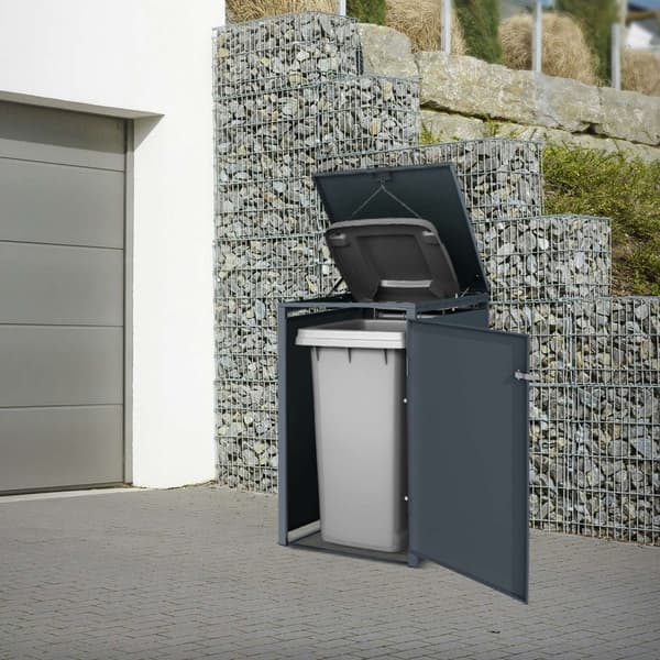 Roskakori 1 roskakori enintään 240L 68x80x116,3 cm antrasiitti/tammi teräs ML design