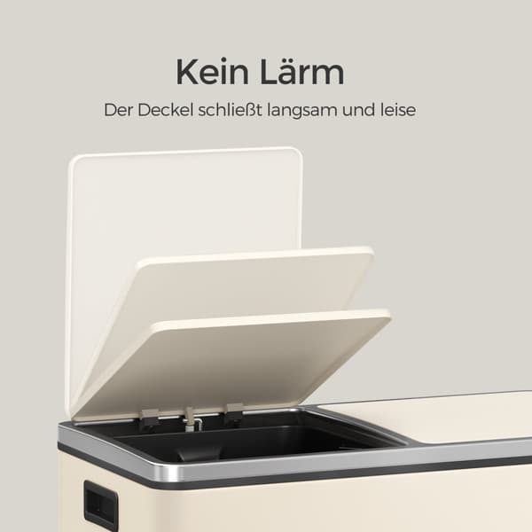 Affaldsspand, SONGMICS LTB60NL, 59x32.5x65.2 cm, Creme Hvid