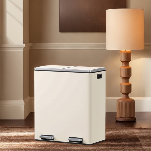 Affaldsspand, SONGMICS LTB60NL, 59x32.5x65.2 cm, Creme Hvid