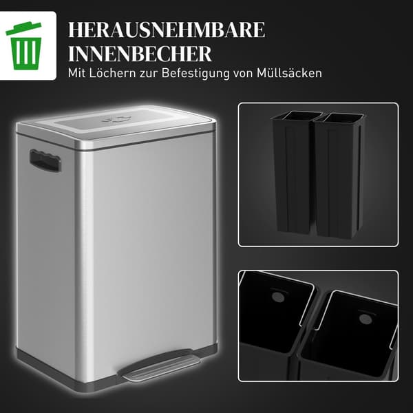 Sopkorg, 40L, 40x34.8x59 cm, Silver