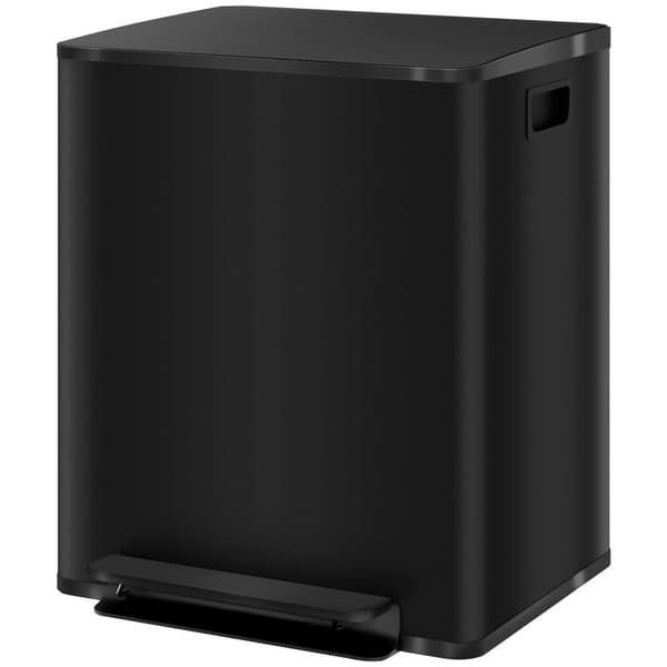 Papperskorg, 2x25L, 47,7x37,5x56 cm, Svart