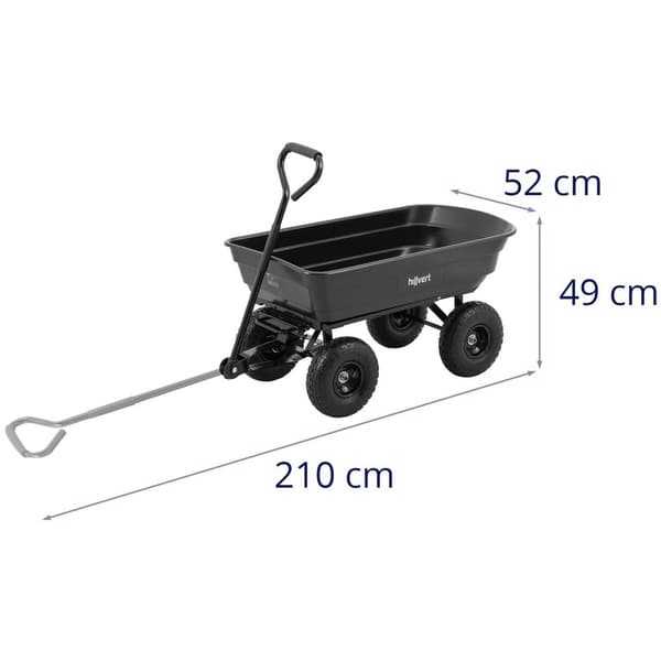 hillvert Trädgårdsvagn - 300 kg - Tippbar - 75 L