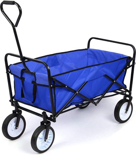 Bolderkar - Tuinkar med Inner Sail - Beach Cart - Transport Car - Tower Trailer - Trekkar - Max 80kg - Blue
