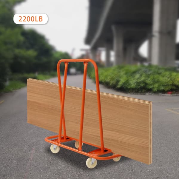 Heavy Duty Gipspladevogn, 2200 LBS Belastningskapacitet, Holdbar Stål Konstruktion, Glat Mobilitet