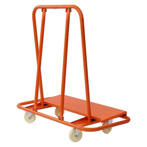 Gipspladevogn, 1000 kg belastningsevne, åben dækdesign, nylonhjul,Orange, M