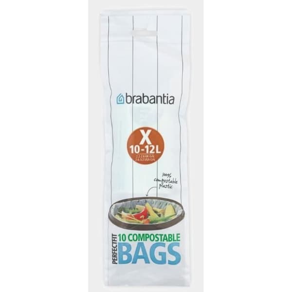 Lot 10 komposterbara soppåsar modell 'X' Perfecfit 10-12 liter BRABANTIA