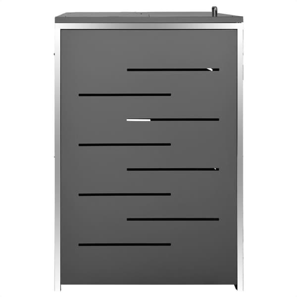 vidaXL tredobbelt skraldespandsskjuler 207x77,5x112,5 cm rustfrit stål - Affaldsspandsskjulere