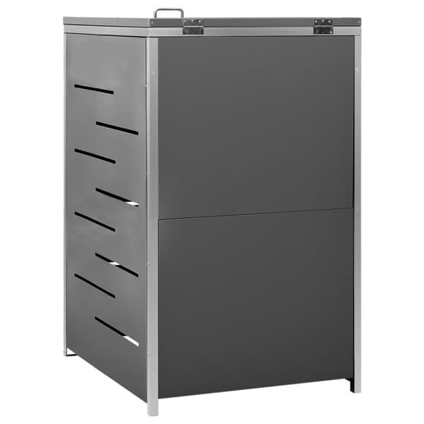vidaXL enkelt skraldespandsskjuler 69x77,5x112,5 cm rustfrit stål -  Affaldsspandsskjulere