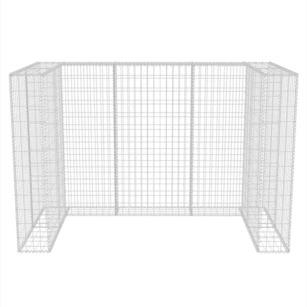 vidaXL Kivikoriaita kahdelle roska-astialle 180x100x120 cm -  Roska-astiavajat