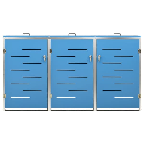 vidaXL tredobbelt skraldespandsskjuler 207x77,5x112,5 cm rustfrit stål -  Affaldsspandsskjulere