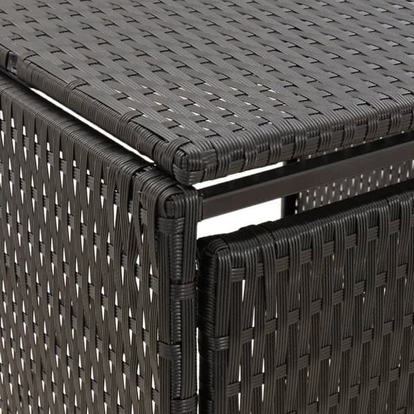 vidaXL skraldespandsskjuler 70x80x117 cm polyrattan sort -  Affaldsspandsskjulere
