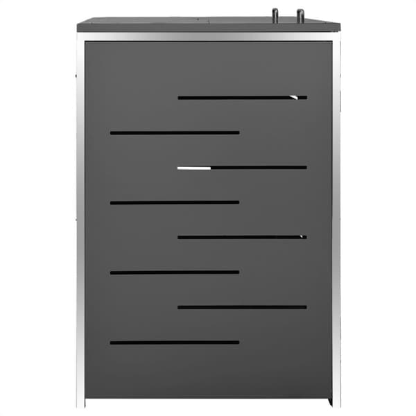 vidaXL dobbelt skraldespandsskjuler 138x77,5x112,5 cm rustfrit stål -  Affaldsspandsskjulere