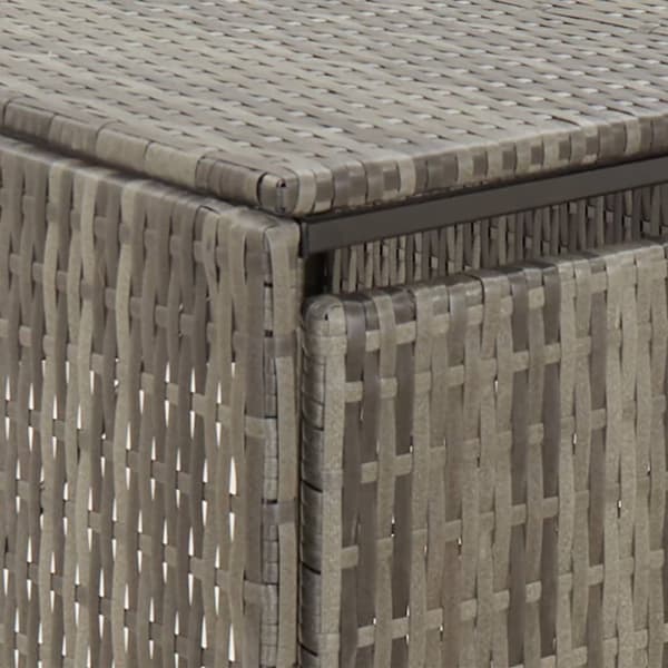 vidaXL tredobbelt skraldespandsskjuler 207x80x117 cm polyrattan grå -  Affaldsspandsskjulere
