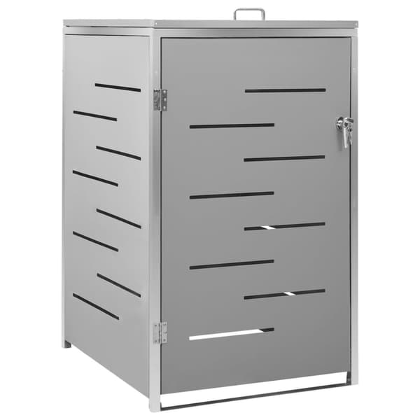 vidaXL enkelt skraldespandsskjuler 69x77,5x112,5 cm rustfrit stål -  Affaldsspandsskjulere