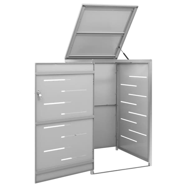 vidaXL enkelt skraldespandsskjuler 69x77,5x112,5 cm rustfrit stål -  Affaldsspandsskjulere