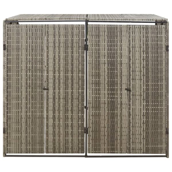 vidaXL dobbelt skraldespandsskjuler 140x80x117 cm polyrattan grå -  Affaldsspandsskjulere
