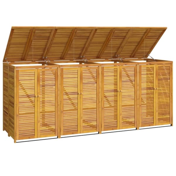 vidaXL Neljän jäteastian vaja 280x89x117 cm täysi akasiapuu -  Roska-astiavajat