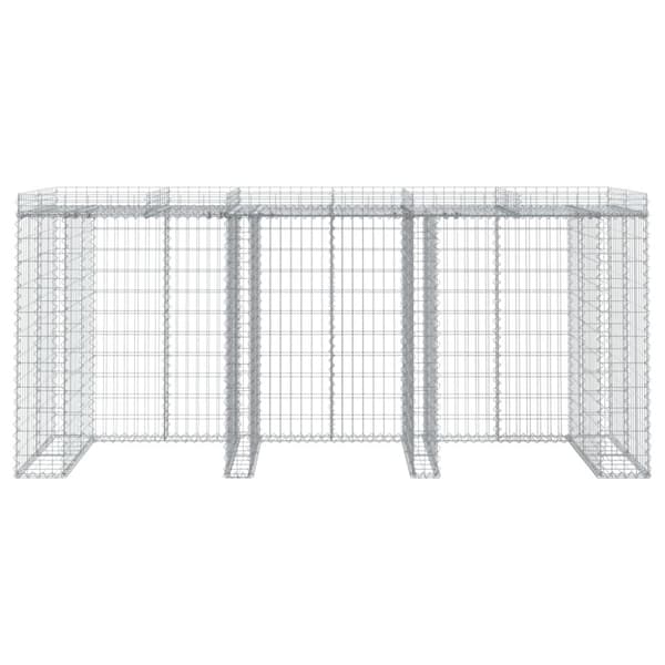 vidaXL gabionvæg til skraldespand 270x91x120 cm galvaniseret jern -  Affaldsspandsskjulere