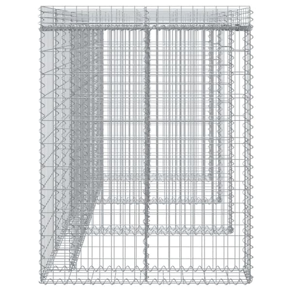 vidaXL gabionvæg til skraldespand 270x91x120 cm galvaniseret jern -  Affaldsspandsskjulere