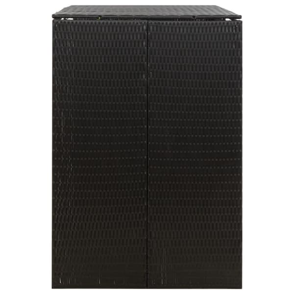 The Living Store dobbelt skraldespandsskjuler 140x80x117 cm polyrattan sort -  Affaldsspandsskjulere