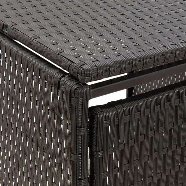 The Living Store dobbelt skraldespandsskjuler 140x80x117 cm polyrattan sort -  Affaldsspandsskjulere