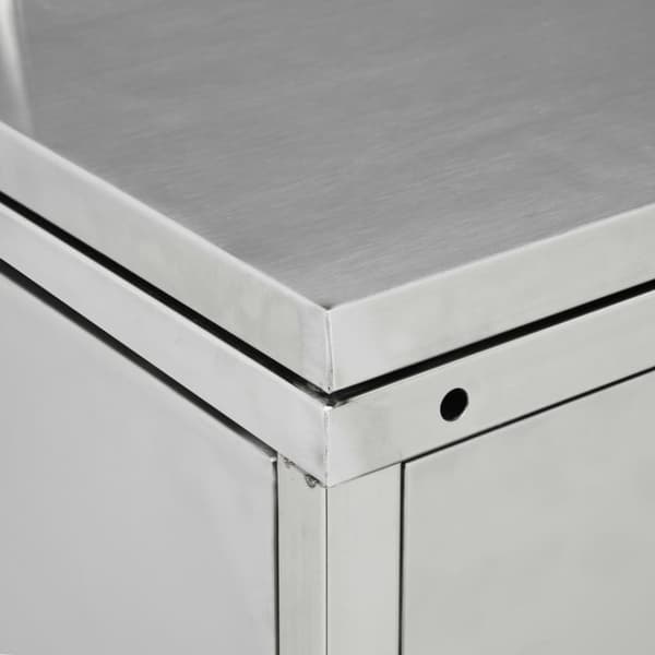 The Living Store dobbelt skraldespandsskur 240 l rustfrit stål -  Affaldsspandsskjulere
