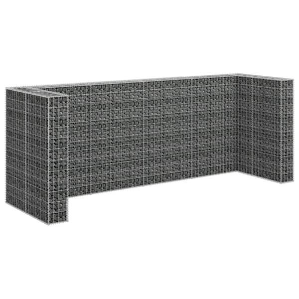 Affaldsspandsskjulere - Living gabionvæg til affaldsspand 320x100x120 cm galvaniseret stål