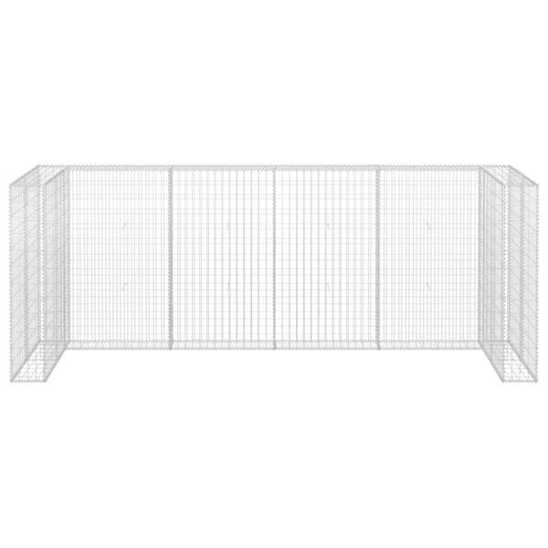 Affaldsspandsskjulere - Living gabionvæg til affaldsspand 320x100x120 cm galvaniseret stål