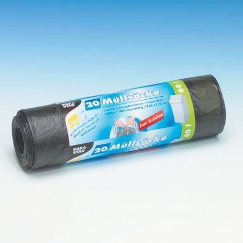 Papperspåsar med stängning, LDPE 60 l 75 cm x...