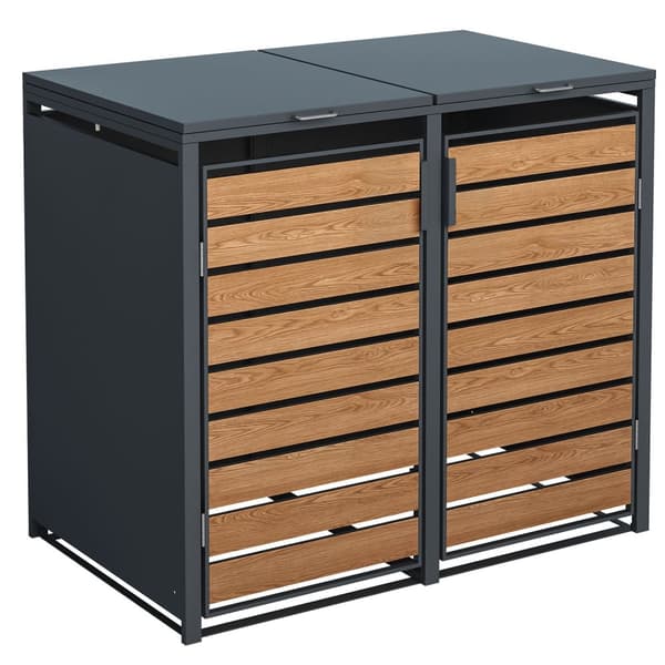 Containeromvandling - 2 containrar - 132x80x116cm - antracit trä