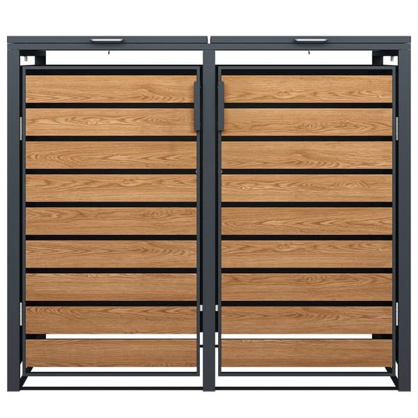 Containeromvandling - 2 containrar - 132x80x116cm - antracit trä