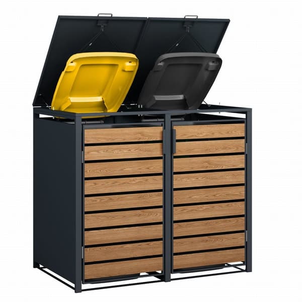 Containeromvandling - 2 containrar - 132x80x116cm - antracit trä