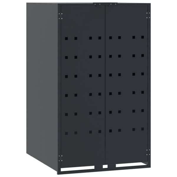Skjul för sopkärl antracit 69x79x117 cm stål