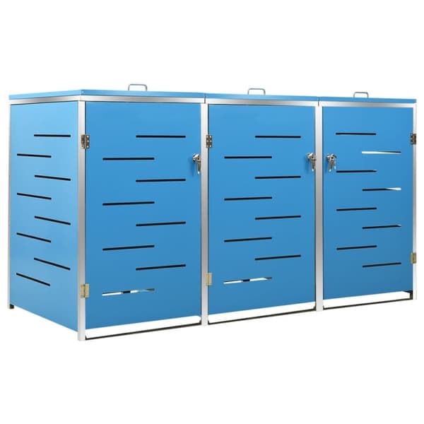 Skjul till tre sopkärl 207x77,5x112,5 cm rostfritt stål