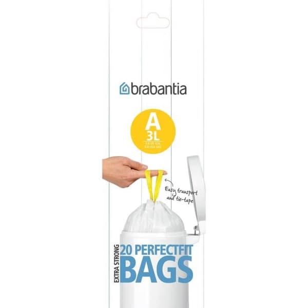 BRABANTIA Set med 20 stycken PerfectFit rullsoppåsar - 3L