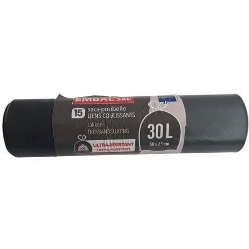 GENERIQUE - Ultra stark soppåse med dragband 30L x 15 påsar. - EMBAL SAC