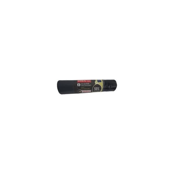GENERIQUE - Ultra resistent soppåse med draremsor 50L x 8 påsar - EMBAL SAC