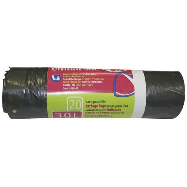 Soppåse med snöre - 30 L - 21 mikron - x20