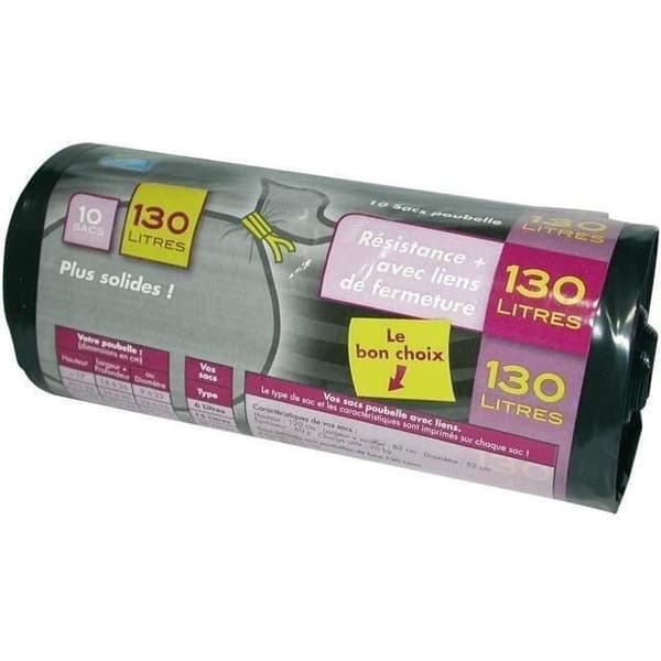 Förstärkt soppåse x10 - 130 L