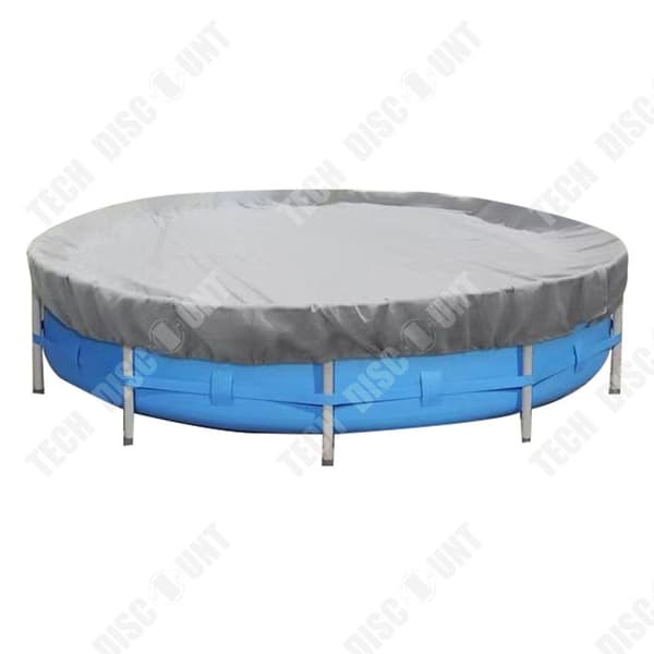 TD® Dammtät och regntätt poolskydd, runt blått hopfällbart utomhussolskydd anti-UV 640x20cm 1 st.