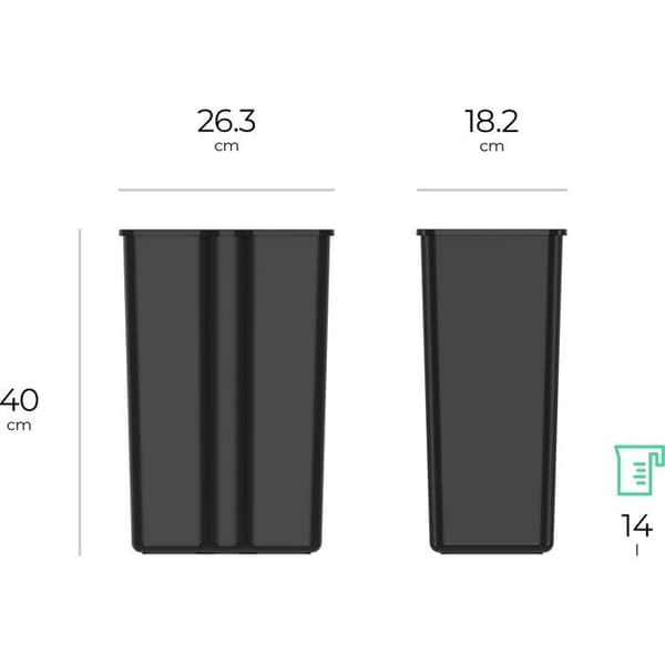 Siguro SGR-WB-I228SU Smart2Sort, 2 separata avfallsbehållare, 2 x 14 l