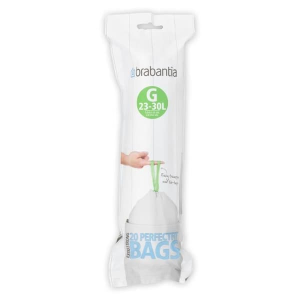 Hushållstillbehör Brabantia PERFECTFIT soppåse, KOD G, 23-30L, 20 PÅSAR PER RULLE - VIT