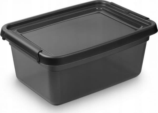 Moxom - OR-2522TBK - BaseStore Färgad förvaringsbehållare, 12,5 l, kol, genomskinlig svart