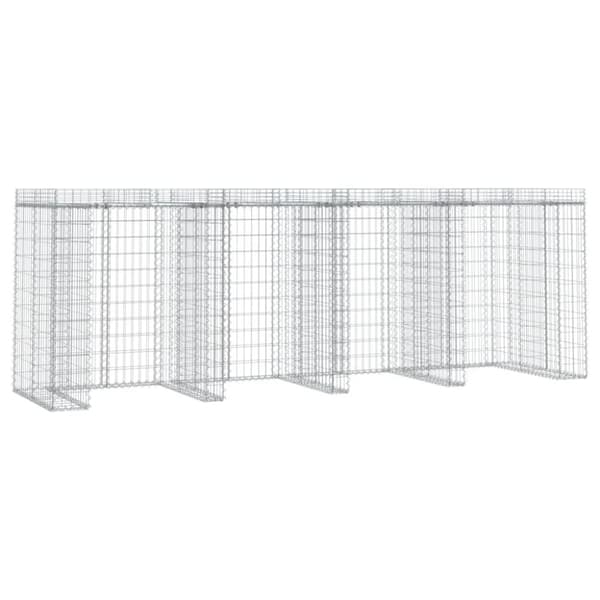 Gabionvägg för soptunna 350x91x120 cm galvaniserat järn