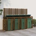 Miniatyrbild 1 av 2: Skjul för 4 sopkärl honungsbrun massiv furu